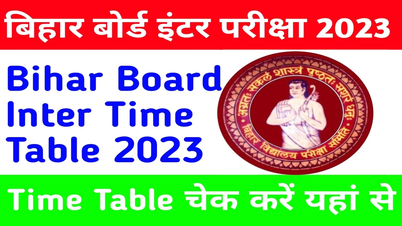 Bihar Board Inter Time Table 2023